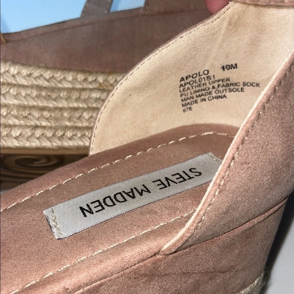 Steve Madden Apollo Tan Suede Espadrille Wedges | 10